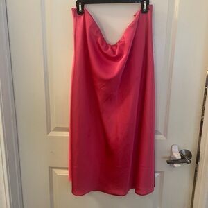 Bright pink JCrew silk midi skirt, Sz 2X